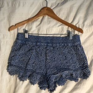 Blue lace shorts URBAN OUTFITTERS